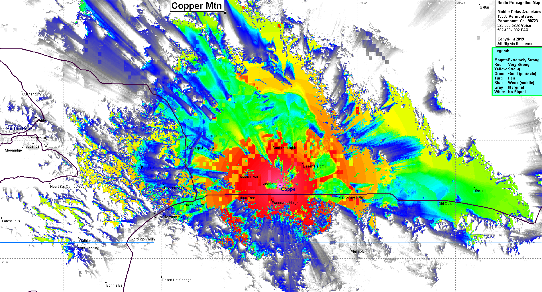 heat map radio coverage Copper Mtn